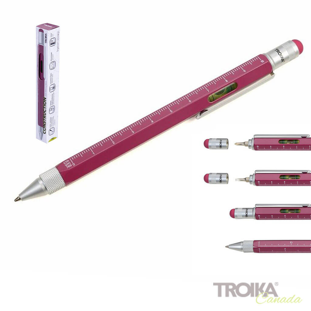 TROIKA Multitasking Ballpoint Pen "CONSTRUCTION" - Orchid Flower
