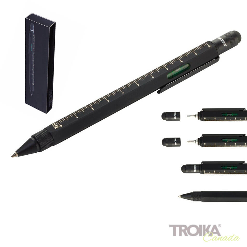 TROIKA Multitasking ballpoint pen "CONSTRUCTION" - superblack