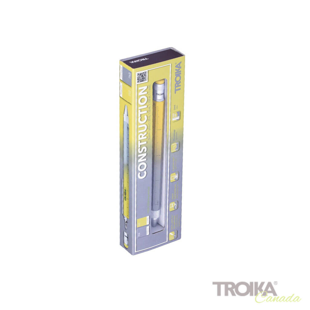 TROIKA MULTITASKING BALLPOINT PEN "CONSTRUCTION" - YELLOW/GREY