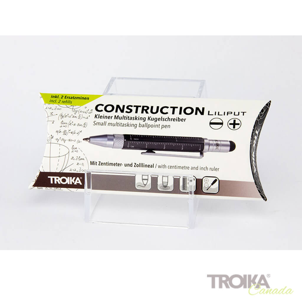 TROIKA Multitasking ballpoint pen "CONSTRUCTION LILIPUT" - small black