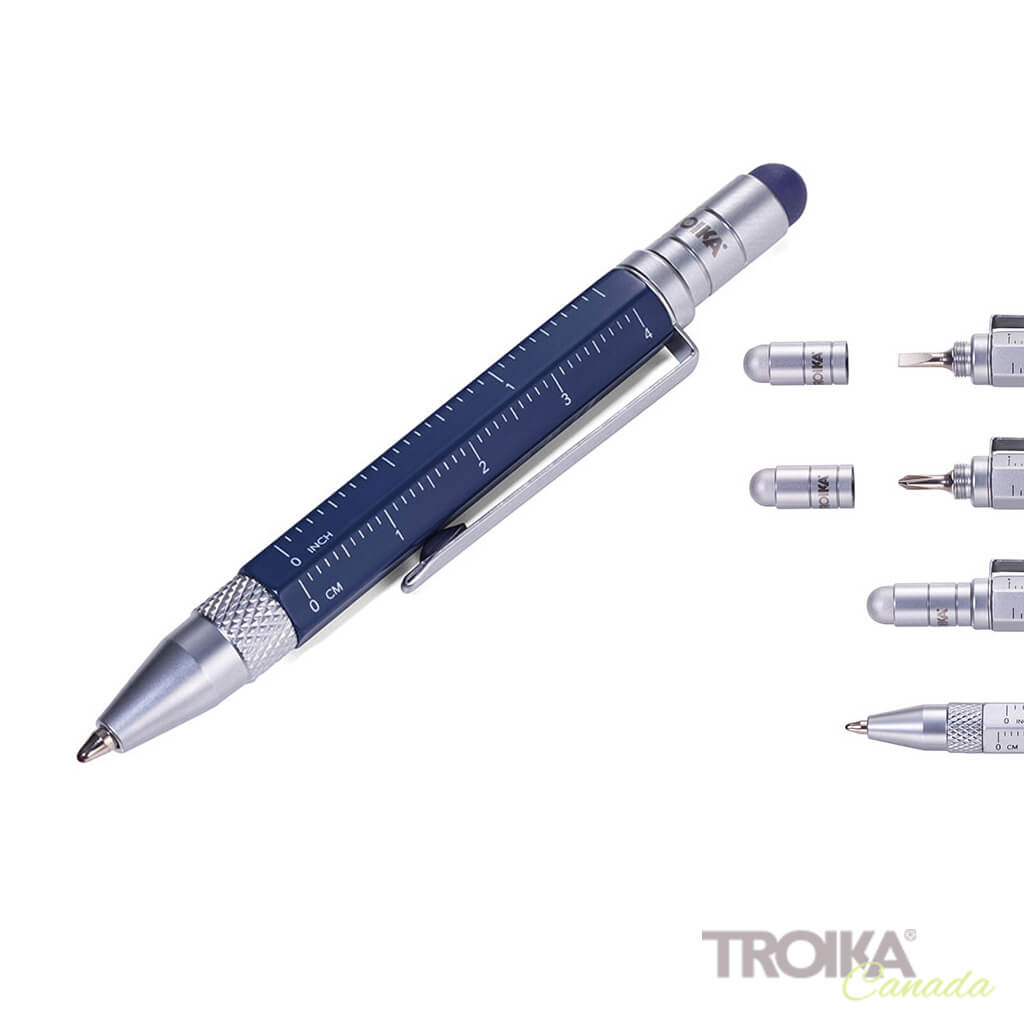 TROIKA Multitasking ballpoint pen &quot;CONSTRUCTION LILIPUT&quot; - small blue