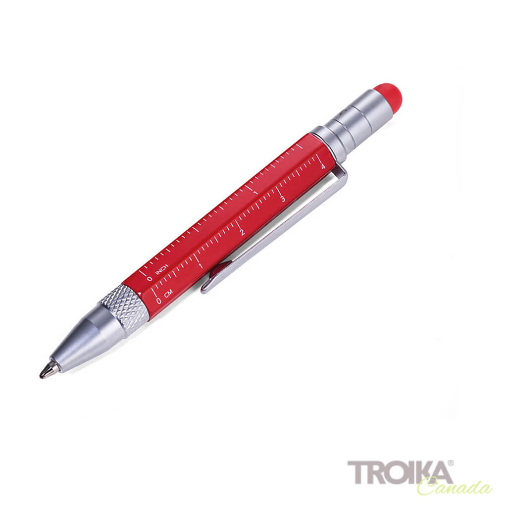 TROIKA Multitasking ballpoint pen &quot;CONSTRUCTION LILIPUT&quot; - small red
