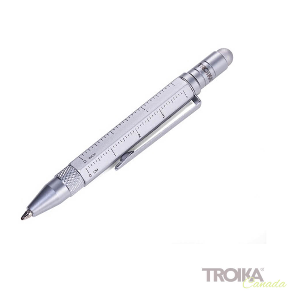 TROIKA Multitasking ballpoint pen &quot;CONSTRUCTION LILIPUT&quot; - small silver
