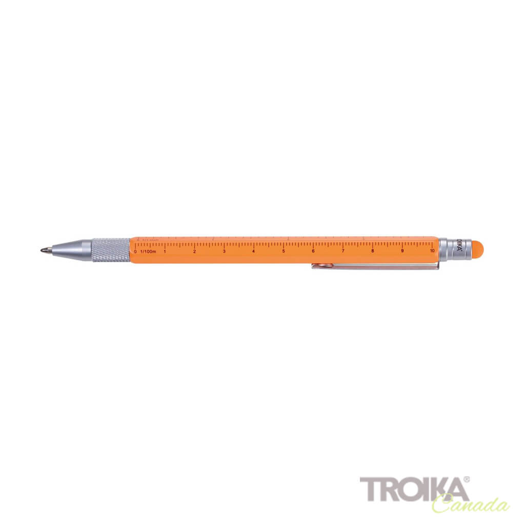 TROIKA Multitasking ballpoint pen "CONSTRUCTION SLIM" - orange