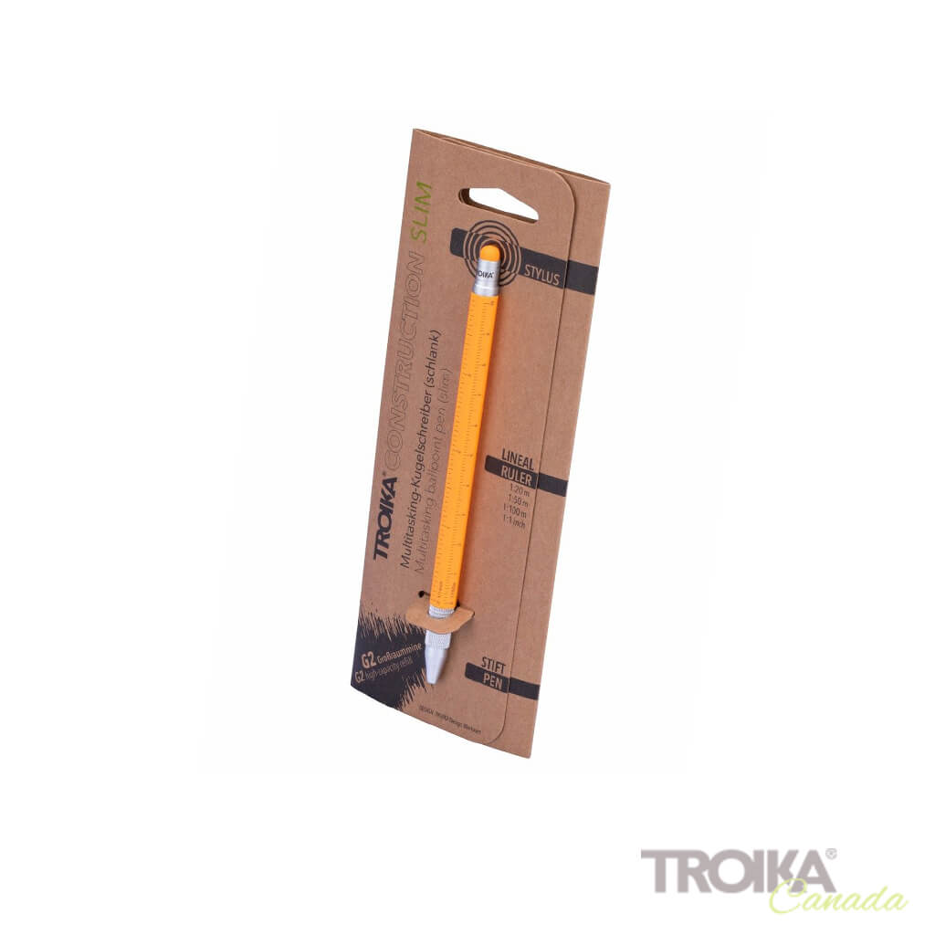 TROIKA Multitasking ballpoint pen "CONSTRUCTION SLIM" - orange