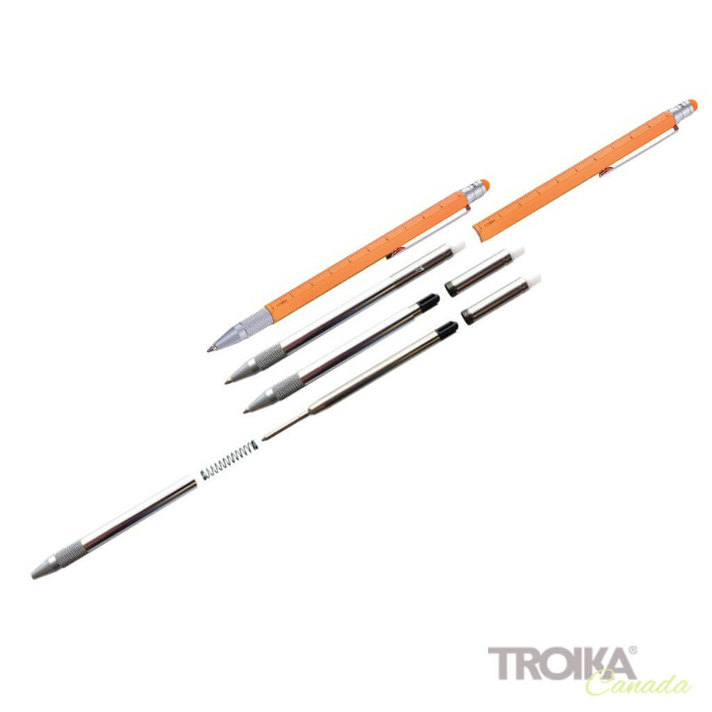 TROIKA Multitasking ballpoint pen "CONSTRUCTION SLIM" - orange