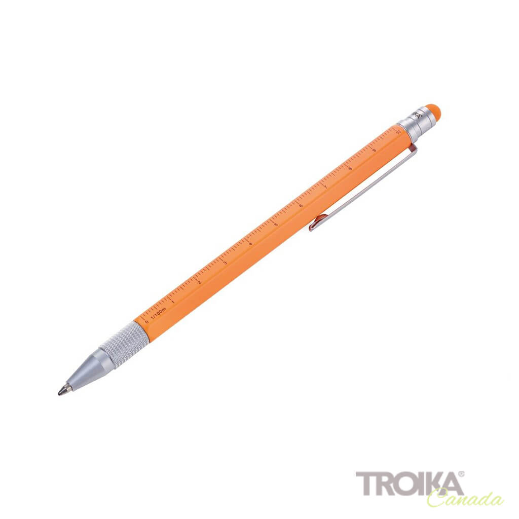 TROIKA Multitasking ballpoint pen &quot;CONSTRUCTION SLIM&quot; - orange