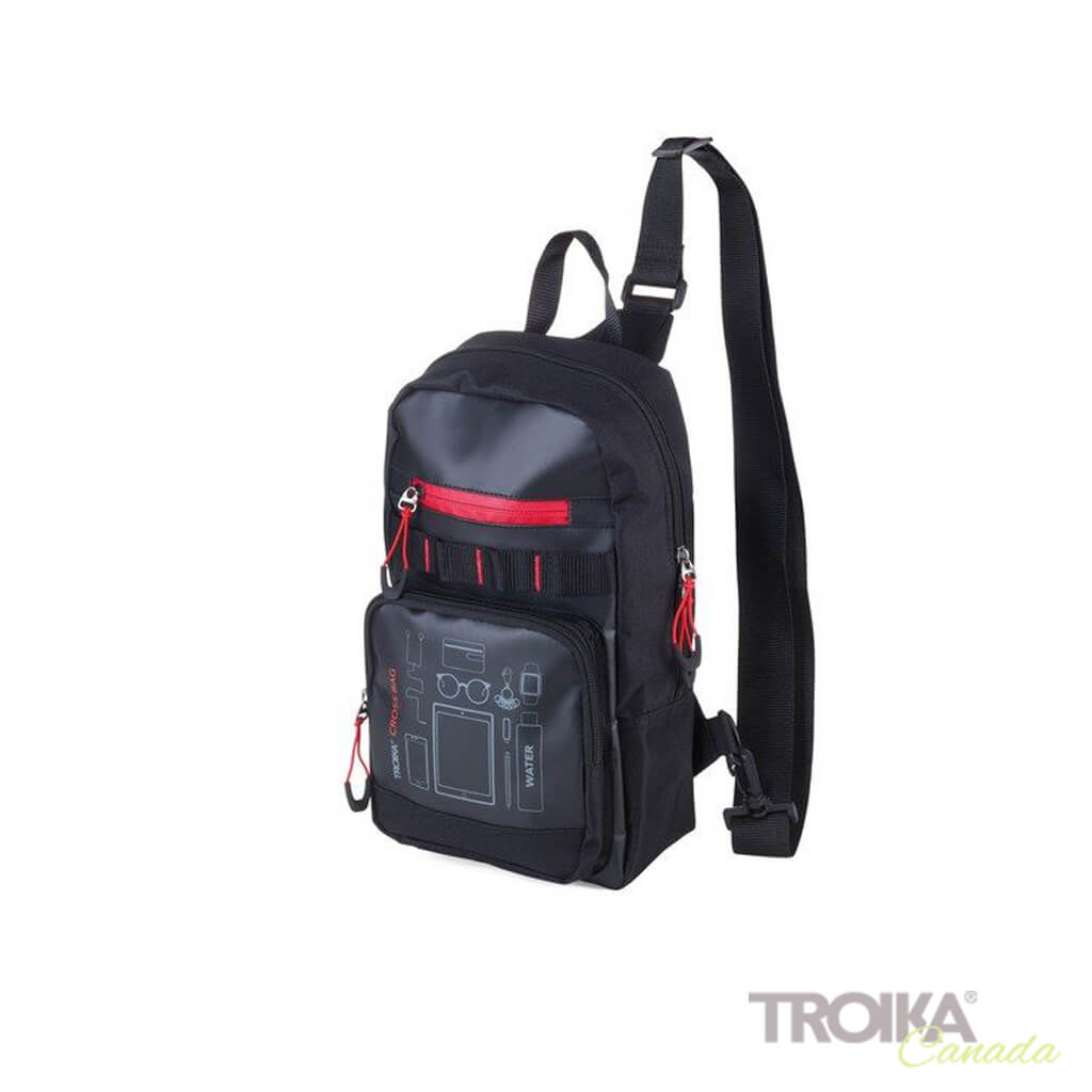 Troika BLACK Roll Top Laptop Backpack with Metal Buckle Closure 